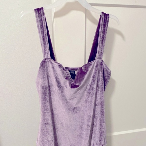EUC [wild fable] Lavender Velvet V-Neck Tank Top Bodysuit Women’s Sz Small - Picture 6 of 14